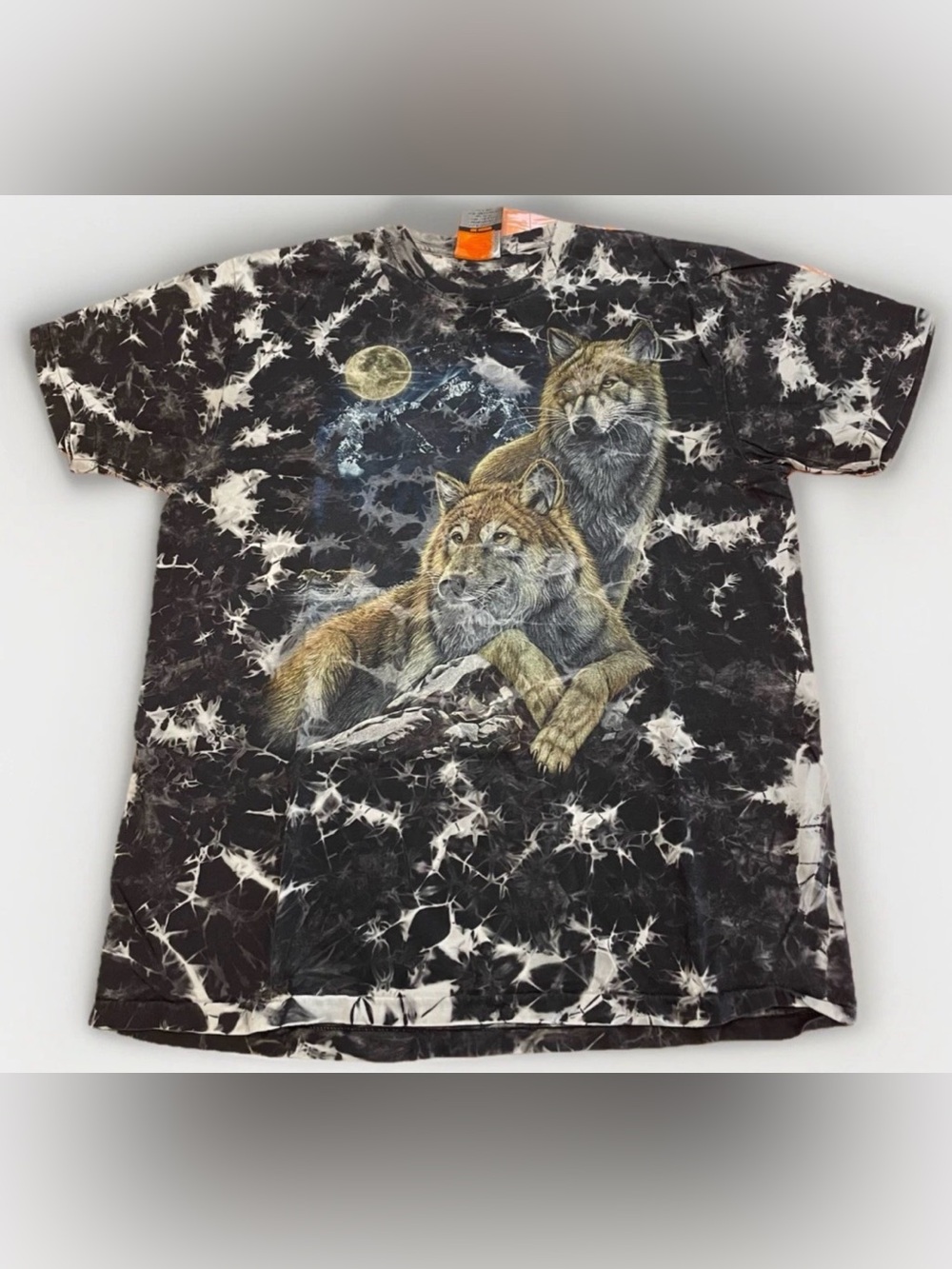 Vintage Glow in the Dark T-Shirt Single Stitch AOP Size XL Rock Eagle Tee Wolves